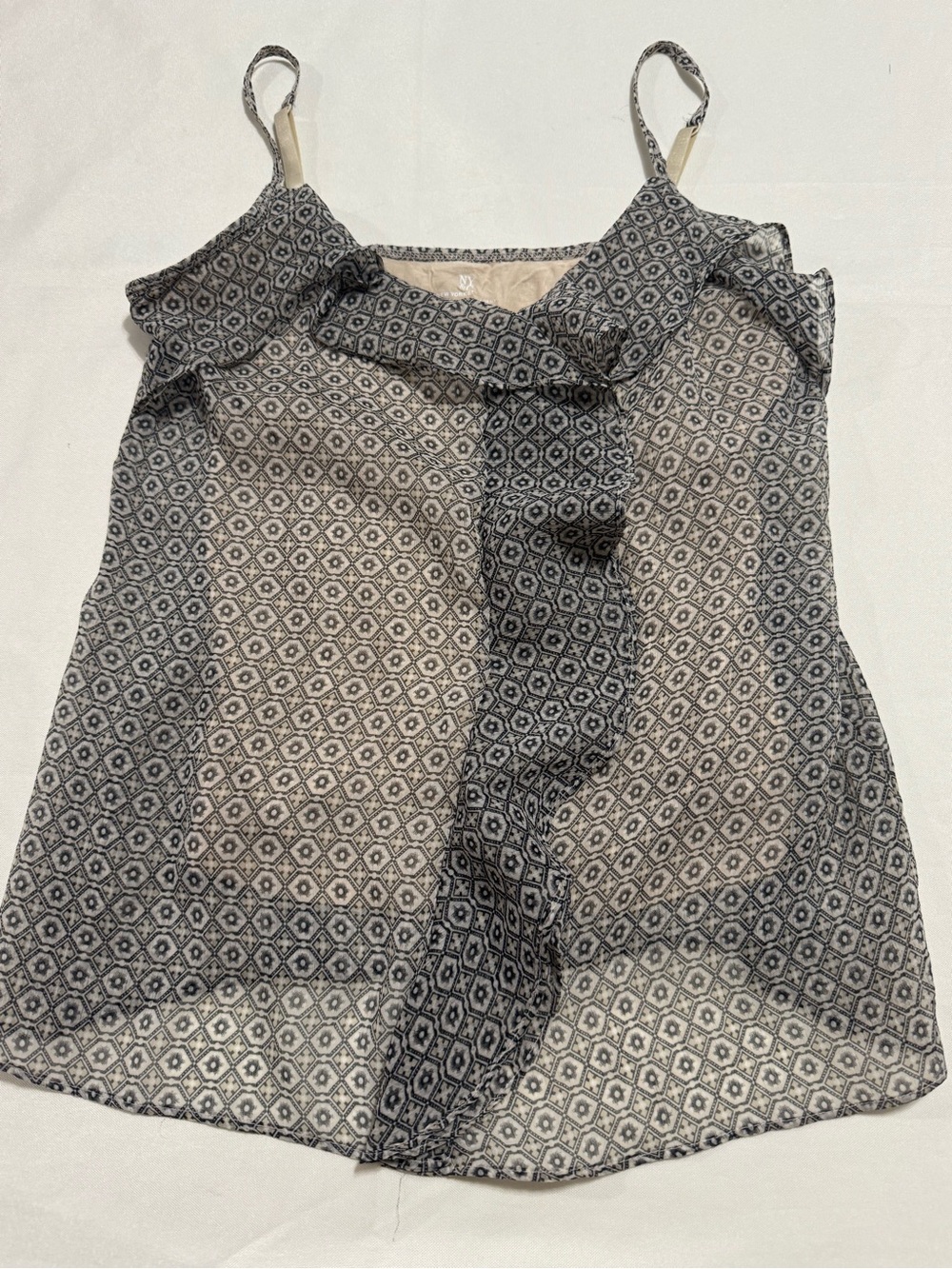 Y2K Coquette Ruffle Chiffon Cami Built In Bra Tank